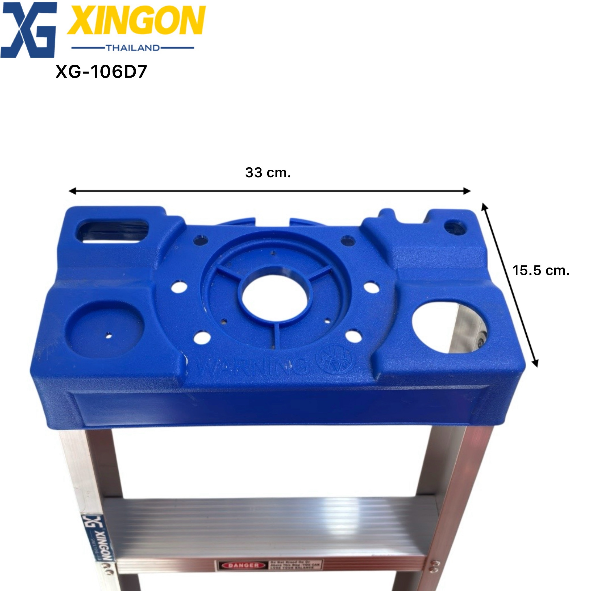 บันไดอลูมิเนียมทรงเอขึ้นลง1ทางมีถาดวางเครื่องมือ7ฟุต XG-106D7 - Image 3