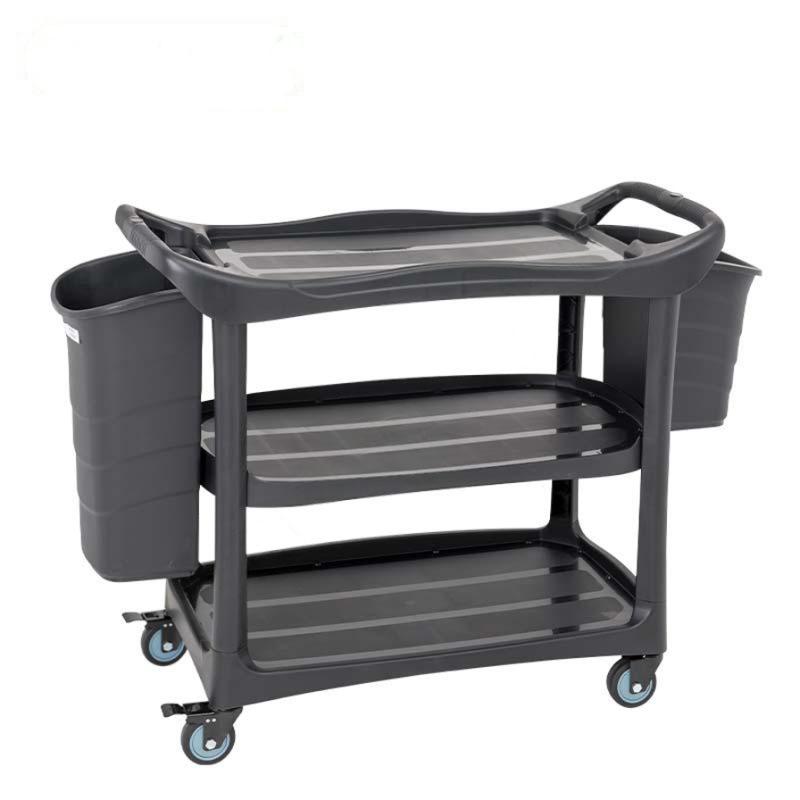 รถเข็นพลาสติกเก็บจาน-เศษอาหาร 3ชั้น ถังเล็ก1ถังใหญ่1 PP130-2 - Image 2