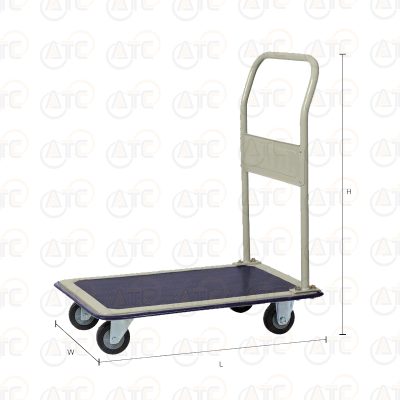 รถเข็นพื้นเหล็กชั้นเดียว มือจับข้างเดียวพับไม่ได้ 220 กก. ล้อ PU HL-111J
