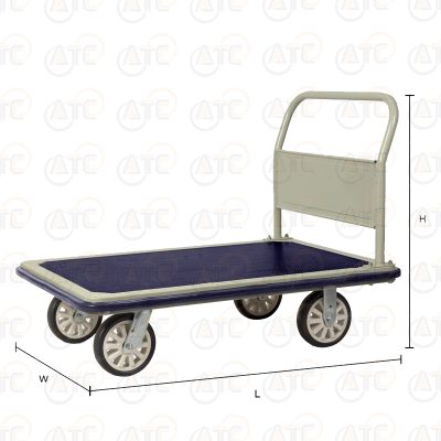 รถเข็นพื้นเหล็กชั้นเดียว มือจับข้างเดียวพับไม่ได้ 650 กก. ล้อ PU HG-511J