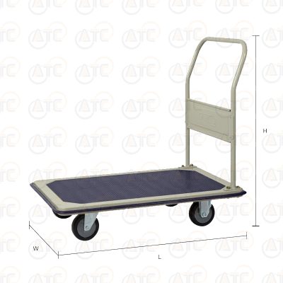 รถเข็นพื้นเหล็กชั้นเดียว มือจับข้างเดียวพับไม่ได้ 370 กก. ล้อ PU HB-211J